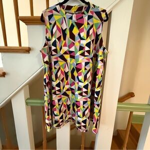 Multicolor Geometric Pattern Dress